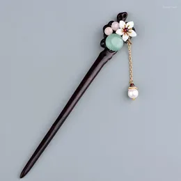 1pcs Modern Simple Hairpin Wooden Hair Stick Tassel Step Shake Hanfu Cheongsam Headdress Ancient Style Accessory Women Girl Gift