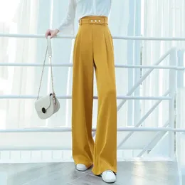 Women's Pants Spring Autumn High Waist Chain Wide Floor Drop Feeling Loose Western Clothes Women Y2k Fashion Korean Streetwear