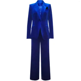 Women's Two Piece Pants 0425 High Quality Product Korean Velvet Suit 2023 Autumn And Winter Fashion Professional Trousers For Women