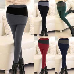 Women's Pants Autumn Winter Women Thickened Velvet Leggings Stretchy Tight Plus Thicken Skirt Stretch Slim With