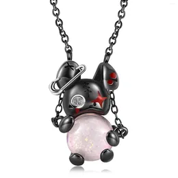 Chains Violent Doll Silver Plating Black Gold Necklace Dropping Glue Powder Ornament Sweater Chain