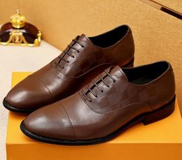 Top Quality 2024 Men Dress Shoes Genuine Leather Lace Up Wedding Office Party Designer Flats Male Brand Moccasins Formal Oxford Shoes Size 38-45