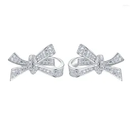 Stud Earrings Shop 2023 S925 Sterling Silver Butterfly Simple And Personalised Zircon Border