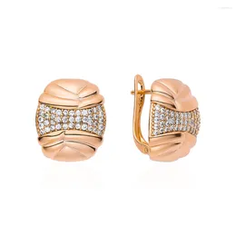 Dangle Earrings Dckazz Classic Retro Geometric 585 Rose Gold Color Earring Inlay Natural Zircon For Woman Engagement Banquet Jewelry Gift