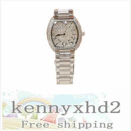 New Korean version watch waterproof full bore barrel type diamond inlaid fashion student wristwatch299u