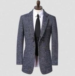 Men's Wool Blends Teenage dark blue casual woolen coat men suits overcoat mens cashmere england S - 9XLyolq