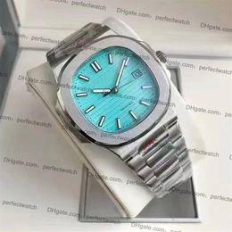 Mens Watch Sky Blue PP Automaic Mechanical Movement Sapphire Crystal Transparent Back 316L Stainless Steel New Styles Male Wristwa222s