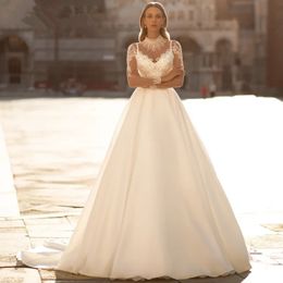 A Line Wedding Dresses for Women Lace Jacket Sweetheart Bridal Gown Pleat Satin Garden Vestidos De Novia