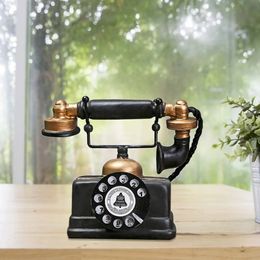 Decorative Objects Figurines Retro Resin Artificial Telephone Model Vintage Style Home Decor Ornament Craft with Sufficient Durability and Ruggedness 231214