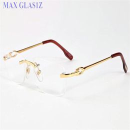 fashion cool sunglasses foe men women new fashion sport rimless sun glasses gold silver frame frames clear lens with cases cheap s185B