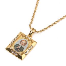 Russia Blessed Matrona of Moscow Pendant Necklaces Catholicism Orthodox Church Virgin Mary Ukraine Jewelry271B