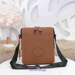 Hremmss Evelys's Classic Designer Fashion Bag family's new genuine leather men's shoulder bag calf business vertical crossbody classic casual With Real Logo