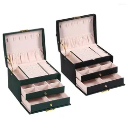 Jewellery Pouches 3 Layer Box Removable Large Lockable Organiser Case Display Holder For Watches Ear Studss Jewellery Accessories