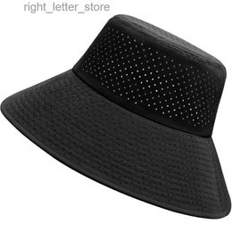 Wide Brim Hats Bucket Hats 8cm Wide Brim Large Size Fisherman's Sun Hat Men Breathable Holes Boonie Hat Man Summer Dry Quick Bucker Hats 54-58cm 58-63cm YQ231215