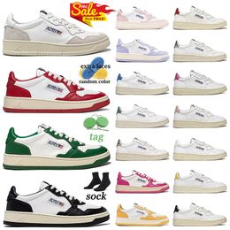 Autry Shoes medalist Designer Casual Shoes Action Two-Tone Platform Trainers Mens Womens Leather Sude Low Top Loafers Autrys Sneakers Outdoor Shoe