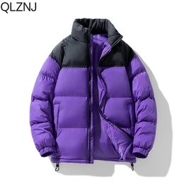 Men's Fur Faux Cotton Padded Jacket Men 2023 Autumn Winter Thick Warm Stand Collar Unisex Parkas Streetwear Oversize Casual Puffer Coat 4XL 231215