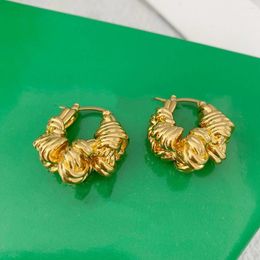 Dangle Earrings Fashion Designer 18K Gold Plated Silver Twisted Women Top Quality Luxury Jewellery Bijoux Trend