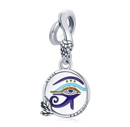 Mix Design 100 925 Sterling Silver Egyptian Twin Eyes Charms Pendant Mysterious Retro Eye diy Beads Accessories fit Bracelet Gift2405544