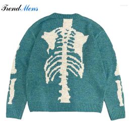 Men's Sweaters Vintage Round Neck Loose Skeleton Sweater Casual Fashion Knitwear Couple Street Harajuku Comfortable Pullover Ropa Hombre