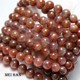 Whole 1 bracelet Natural A 8-8 5 mm genuine rare Auralite 23 quartz smooth round bracelet beads for jewelry making 200930313G