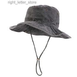 Wide Brim Hats Bucket Hats Solid Color Bucket Hats With String Wide Brim Hiking Climbing Fishing UV Sun Protection Safari Unisex Boonie Fisherman Caps YQ231215