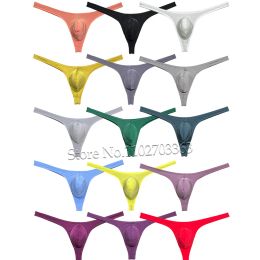 Limited Stock Sexy Men Shiny Enhancing Pouch Thong Underpants Mini Bikini Underwear Tangas T-back Micro Pants