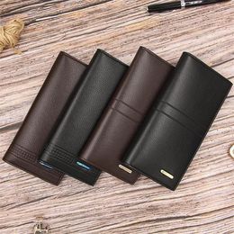 Men Clutch Wallets Pocket Long Purse Billfold For Male Business Style Wallet Card Holders Vintage Design Large Billeteras246k