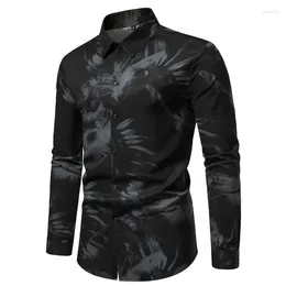 Men's Dress Shirts American Retro Shirt T-shirt 2023 China-Chic Top Summer Collar Casual Long Sleeve