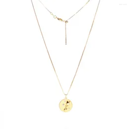 Pendant Necklaces Fashion Zircon Pretty Rose Flower Carved Matte Round Coin Chain Necklace Women Gold Plated Box Choker Jewelry Gift