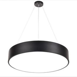Modern Minimalism LED Pendant Lamp Round Chandeliers Black Lighting Fixtures for Office Study Room Livingroom Bedroom AC85-265V287o