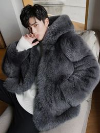 Men's Fur Faux Fur Winter Classic Style Soft Warm Faux Fur Coat Long Sleeve Plus Size Designer Men Streetwear Clothing Fluffy Jacket Z67 231215