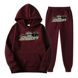 cotton Coat Hoody Mens Woman hip hop streetwear clothes track suits hoodie brown color Basketball Football Rugby two-piece long sleeve hoodie jacket trousers s-xl