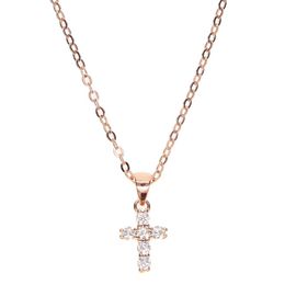 high quality gold filled 925 sterling silver pave tiny cute cross pendant chocker necklace designer necklace for women298h