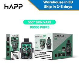 High Quality Puff 10000 Vape 10K Puffs Disposable Spin E Cigarette 2% 5% Strength 14ML Lemon Lime Taste Vaper Jucie with 10 Fruit Flavours