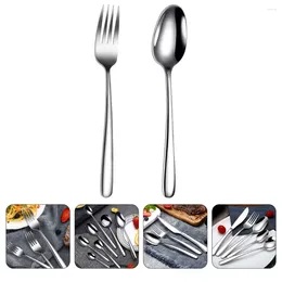 Spoons Stainless Steel Fork Spoon Metal Tableware Forks Western Dinnerware Steak Cutlery Set Home