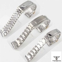 20mm Oyster jubilee Style Watch Strap Watchband 904l Stainless Steel Bracelet Spare Parts Brushed polished Glide Lock System H09152026