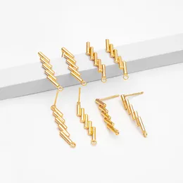 Stud Earrings 10pcs Bar Ear Posts Gold Plated Brass Earring Findings Components (GB-3549)