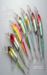 Lot 20 Fishing Lures Minnow baits Crank Hooks Bass Baits Hooks 76g10cm Mixed colors9865782