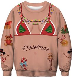 3d Sweatshirts Christmas New Year Tie-dye Sweat Mens Crewneck Hoodies Plus Size 004