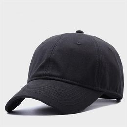 Big Head Man Plus Size Cotton Baseball Cap Men Summer Polyester Sun Hat Male Sizes Hats M 55-60cm L 60-65cm 220312252O