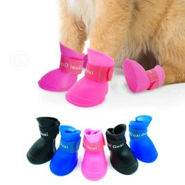 Dog Apparel Waterproof Shoes No-Slip Rain Boots Outdoor Wear Protector For Small Medium Dogs Pink Blue Black