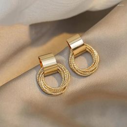 Dangle Earrings JWER Retro Metallic Gold Colour Multiple Small Circle Pendant Jewelry Fashion Wedding Party Unusual For Woman