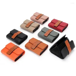 Card Holders Genuine Leather Splicing Women Wallets 2023 Casual Ladies Cash Pocket Multiple Slots Hasp Solid Money Bags
