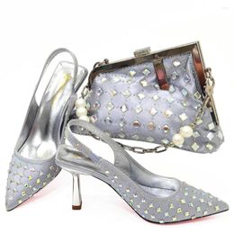 Dress Shoes Doershow Italian And Bag Sets For Evening Party With Stones Leather Handbags Match Bags! HJK1-5