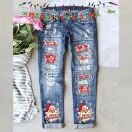 Men's Jeans Merry Christmas for Men Year Xmas Pants Clothing 231214