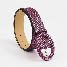 Belts PU Leather Woman Women's Brand Belt Shiny Designer High Quality 2023 Luxury Europe And America Dress Modern Ladies Glitter