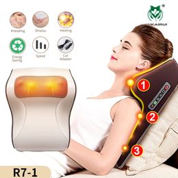 Massaging Neck Pillowws 3 in 1 est Massage Pillow with Car Home Duel Use Easy Carry Neck Back Shoulder Waist Body Massager Gift Relief Pain EU Plugs 231214