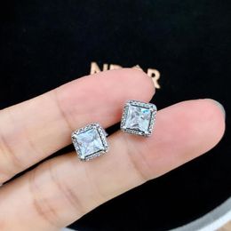 Authentic Timeless Elegance Stud Earrings S925 Sterling Silve Fine Jewelry Fits European Style DIY Jewellery Earring Gift For Girls 290591CZ