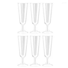 Disposable Dinnerware 6 PCS Transparent Champagne Flutes Mug Plastic Material Cups 95