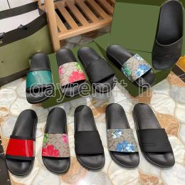 Designer Slippers Men Shoes Bloom Slipper Women Sandals Flat Slides Floral Printing Striped Sandal Flower Sandal Summer Beach Flip Flops Size 35-46